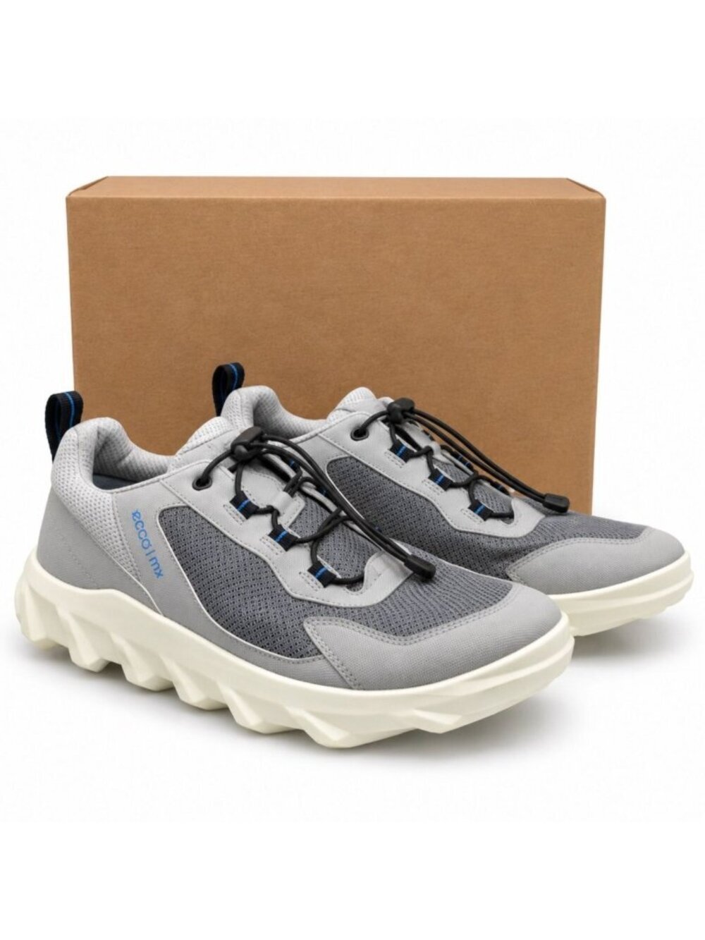 ECCO MX Low Breathru Mens 7-7.5 EU 41 Concrete Gray Mesh Outdoor Walking Sneaker